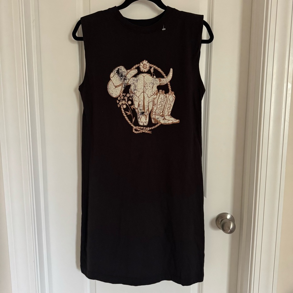 NWOT Maurices Black Dress with Western Graphic, XS